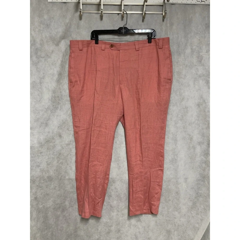 Ralph Lauren Pants Men 42X30 Salmon Linen Summer Academia Vacation Casual Hybrid